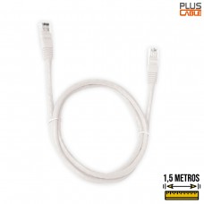 Cabo de Rede LAN Ethernet Cat6 Branco 1,5m Patch Cord PC-ETH6U15WH Plus Cable